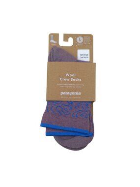 Patagonia Wool Crew Socks Large Slightly Irregular Purple/Blue Made In USA
